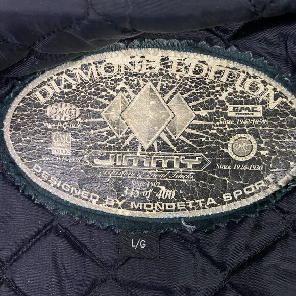 Vintage GMC Jimmy Diamond Edition Bomber Jacket Men's Large Leather Wool Trucks - Picture 11 of 15